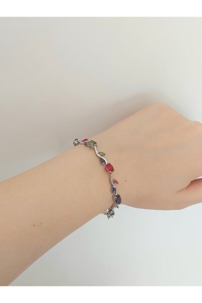 bijoux uniques Zircon Stone Waterway Leaf Flower Ivy Steel Bracelet