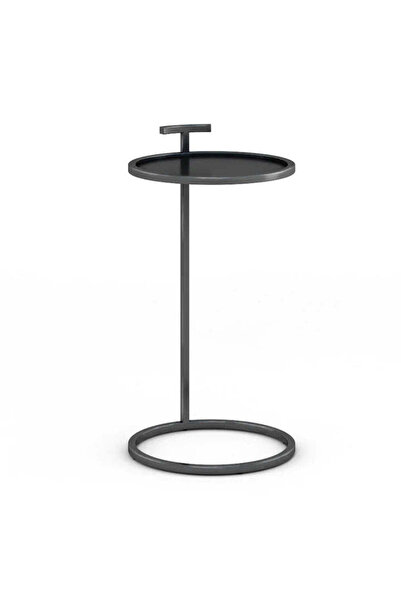 Roots Furniture طاولة ميسى مستديرة سوداء مقاس 14 بوصة