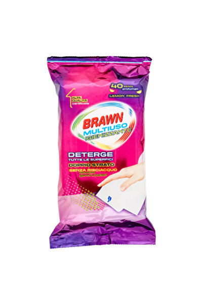 OEM Многофункционални дезинфекциращи кърпички Brawn – 40 ароматизирани броя -...