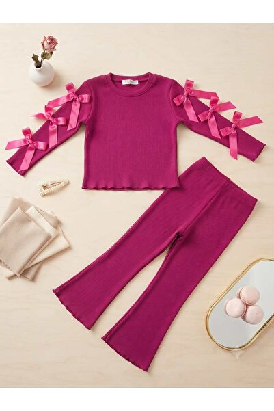 renkli diyar Girl's long sleeved top and bottom set for daily use, daycare, k...