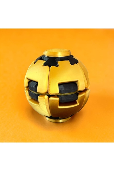 ZEKTON Basmalı Döner Spinner Ball Stres Topu 6 Cm - Mekanik Tuşlu Odaklanma V...