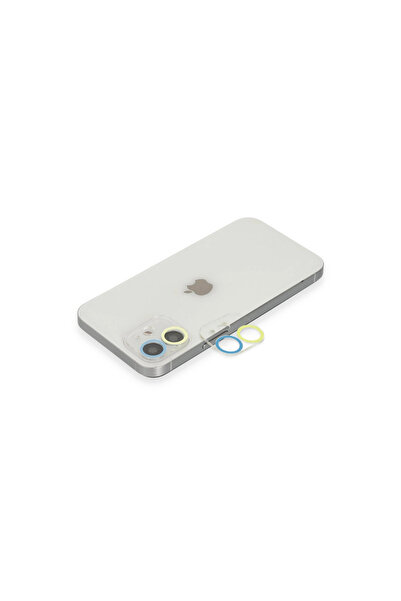 ArkhenX iPhone 12 Mini Colorful Camera Lens Protection Glass - Yellow-Blue