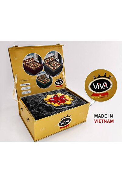 VİVA Vietnam Heavy Velvet Blanket Set 8kg - 4 Pieces with Luxurious Design an...