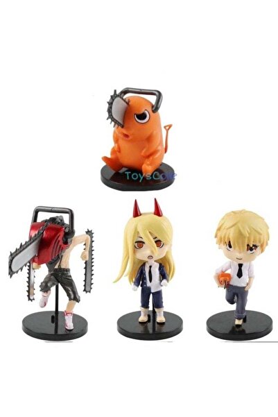 FİGARTS Anime Chainsaw Man Figure Set (Denji, Power, Pochita) 4-Piece Set wit...