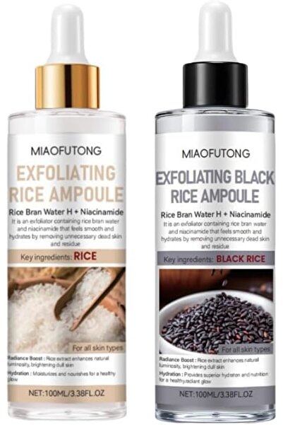 Yelajoy Black & White Rice Exfoliating Ampoule Set – Gentle Peeling Solution ...