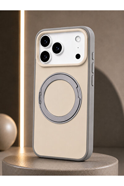 HYPERSOFT Iphone 14 Pro Max (6.7 inç) Uyumlu 360 Dönen Metal Stantlı Soft Pas...