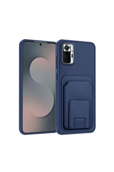 Zebana Xiaomi Redmi Note 10 Pro Uyumlu Kılıf FlexStand Kartlıklı Silikon Kılı...