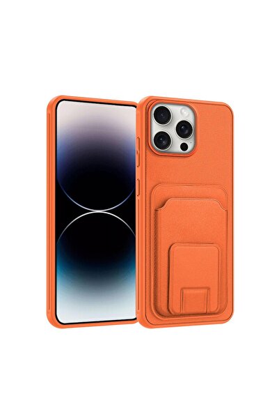 Zebana Apple iPhone 15 Pro Max Uyumlu Kılıf FlexStand Kartlıklı Silikon Kılıf...