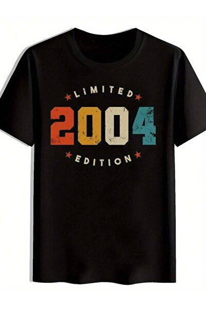 k222 تي شيرت رجالي بطباعة جرافيك إصدار محدود 2004 - تي شيرت أسود كاجوال برقبة...