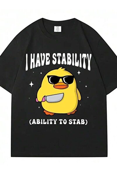 29CUN I Have Stability Ability To Stab Graphic Shirt Funny Cute Duck Meme Wom...