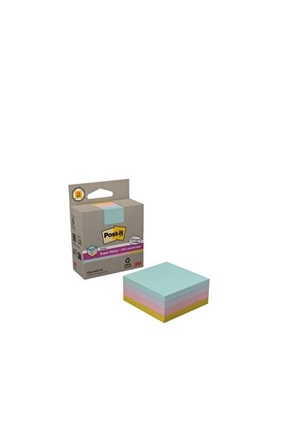 3M Notite adezive tip cub Post-It, Super Adezive, 76 x 76 mm, culori pastel, ...