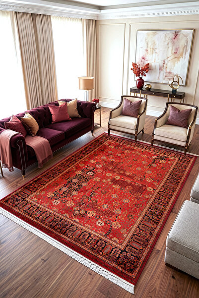 Koza Halı Koza Hayad Gördes Bordo Halı Kilim Salon Oturma Odası Yatak Odası K...