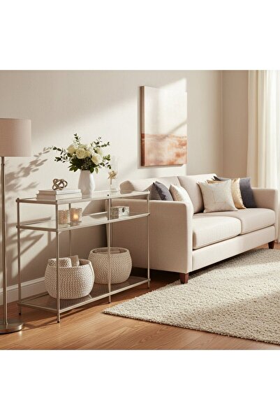 Crestview Collection Luxe Champagne Metal Console