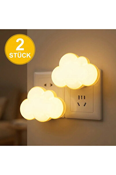 STARSTAR Two LED Night Lights Plug-in Light Sensor Creative Cloud Shaped Auto...