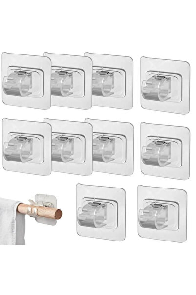 STARSTAR 10 curtain rod brackets, no drilling required, adhesive hook type, c...