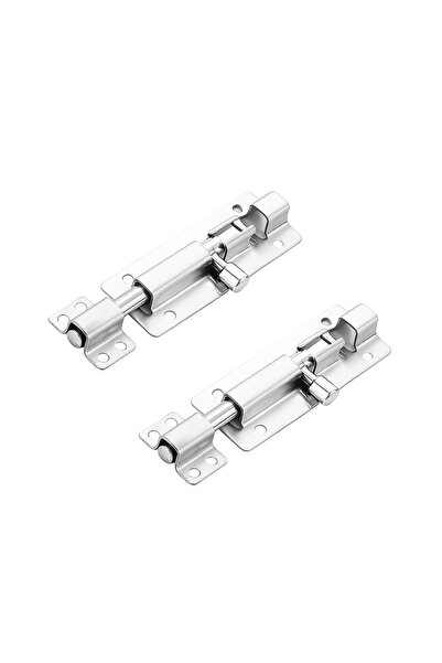 STARSTAR Two-piece set of 3-inch silver stainless steel door locks with slidi...