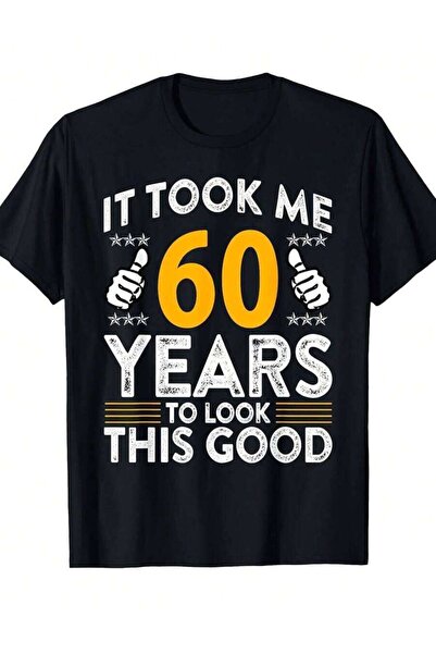 kai22 Men's 60th T-Shirt With Thumbs Up 60 Years Logo - Soft 100% Cotton Blac...