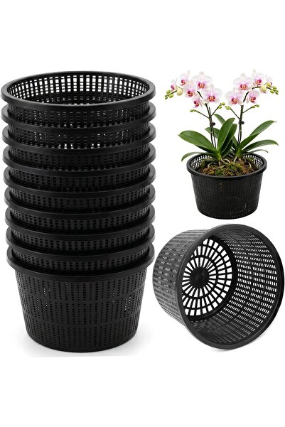 STARSTAR Flower pots, 10-pack plastic mesh pots, breathable pond plant basket...