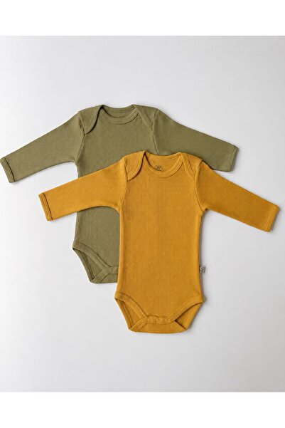 EFU BABY 2-Pack 100% Organic Cotton Unisex Camisole Long Sleeve Baby Bodysuit
