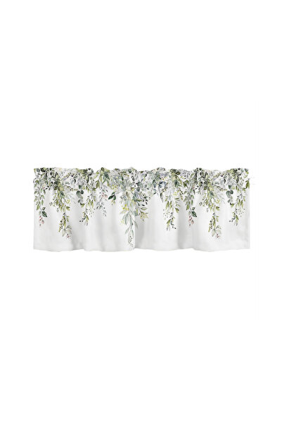 STARSTAR Sage green curtain rods and drapes decorated with watercolor eucalyp...