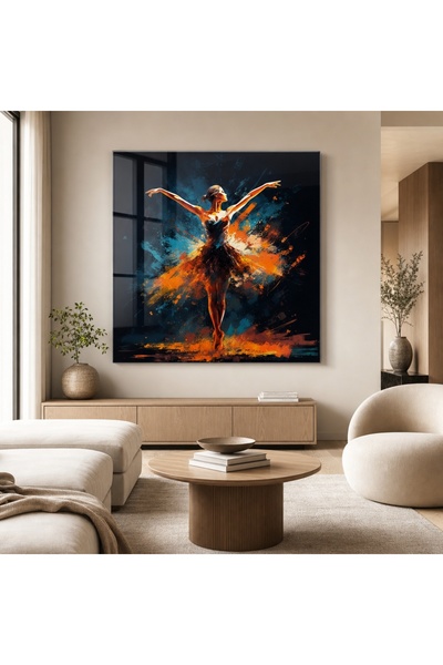 idora Energetic Dancing Ballerina Glass Painting |   Modern Wall Art, Uv Prin...