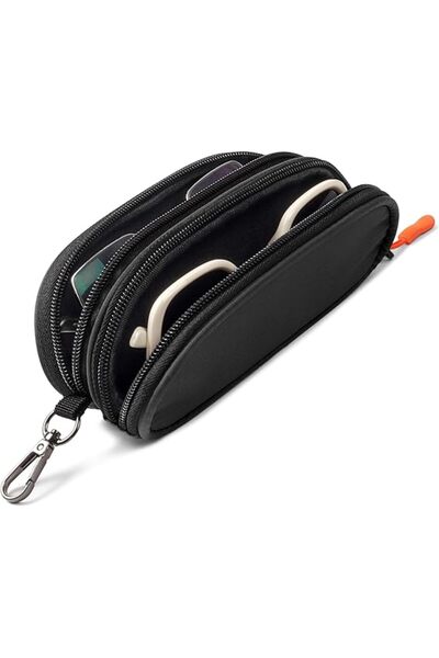 STARSTAR Double-sided soft and portable zippered sunglasses pouch with key ri...