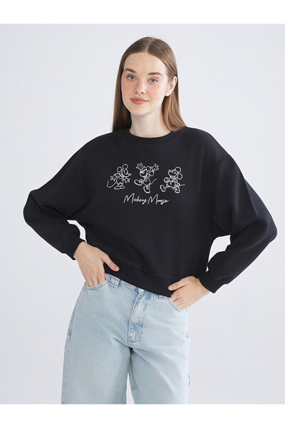 LC Waikiki Mickey Mouse Printed Women's Thick Sweatshirt