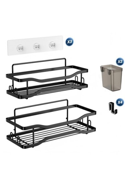 STARSTAR Bathroom Shower Shelves - 2 (1 Large + 1 Small) Stainless Steel Self...