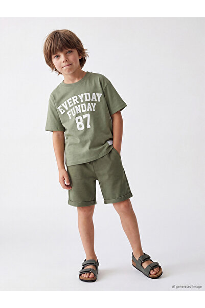 LC Waikiki Nevavm Boys' Shorts with Elastic Waist and Laces