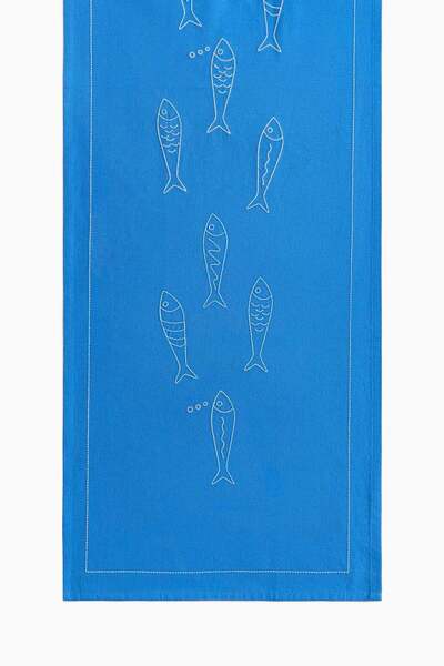 H&M Embroidery-motif linen-blend table runner