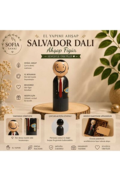 Salvador Dali ahşap Peg Bebek