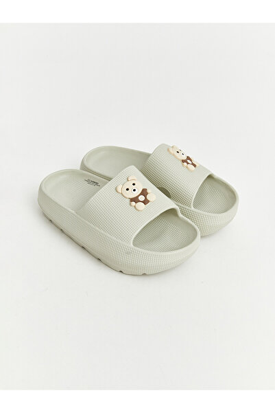 LC Waikiki Vizyon New Season Girls' Slippers with Teddy Bear Figure