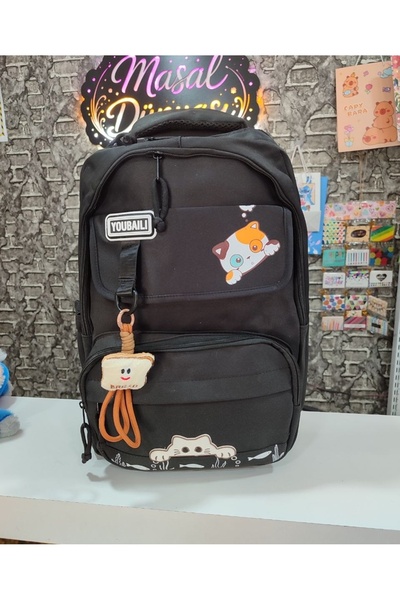 senacacollection Kedili Model Büyük Boy Okul Çantası Su Geçirmez (İlkokul-Ort...