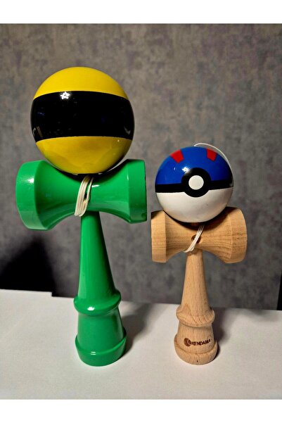 OEM Giant Kendama + Mini Kendama Negru si Galben Model