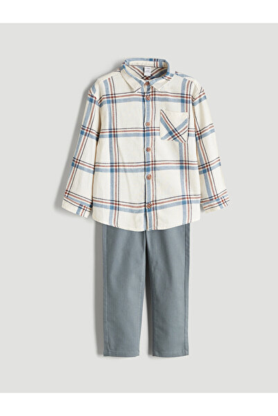 LC Waikiki Plaid Boys' Shirt and Pants