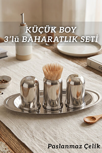 FİTHOME Small Size Stainless Steel Single Spice Container Metal Seasoning Con...