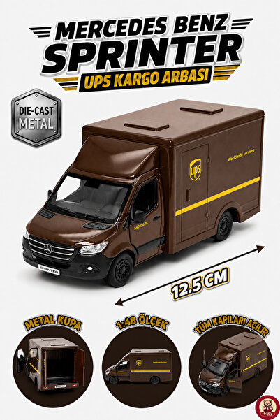 giffy Oyuncak 1:48 Ölçek Mercedes-Benz Sprinter UPS Kapalı Kasa Kargo Aracı 1...