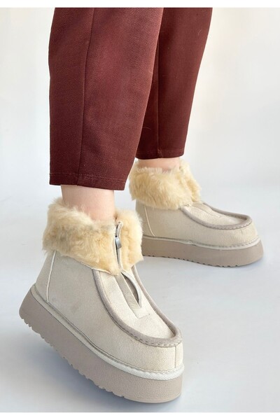 ALFA AKSESUAR 03 Zinya Beige Suede Boots