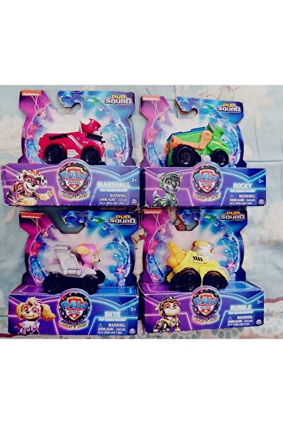 Nickelodean Paw Patrol Pup Squad Character Vehicles Toy Set - Marshall, Rocky...