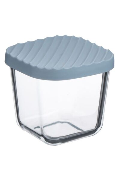 BAMI NETWORK Caserola sticla cu capac plastic albastru gri 350ml