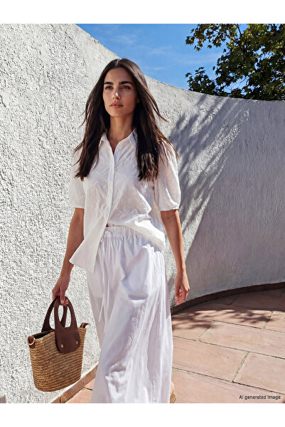 LC Waikiki Esvab • Modern & Distinctive Women's Brode Shirt with Balloon Sleeves