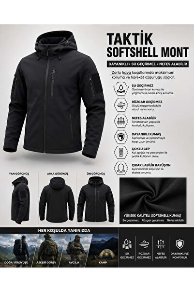 SİPER TAKTİKAL Taktik Softshell Mont – Su Geçirmez, Rüzgar Geçirmez, Nefes Al...