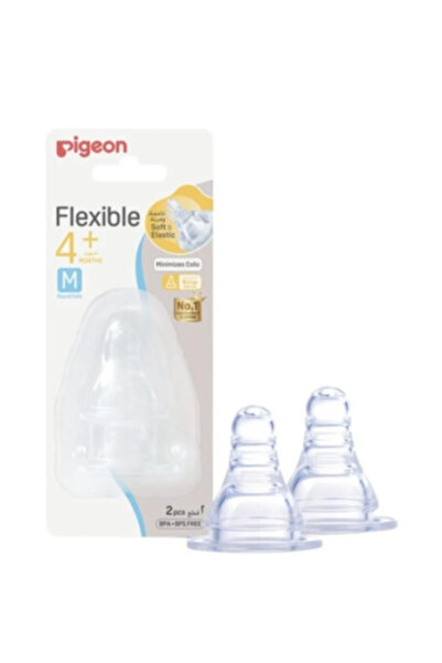 Pigeon Flexible Silicone Nipple Medium Two Pieces