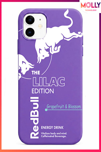 Molly iPhone 12 İçin Lavanta Redbull The Lilac Edition Desenli İçi Kadife Sil...