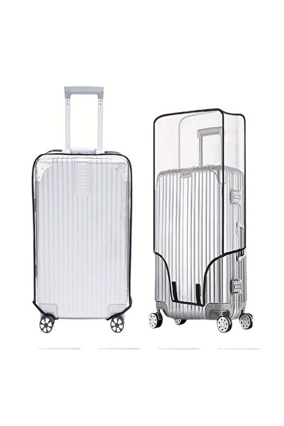 BAMI NETWORK Husa protectie valiza PVC transparenta dimensiuni medii