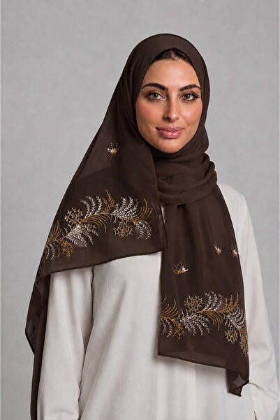 Veil Designer طرحه بوال طبقتين بتطريز ذهبي علي كامل الطرحه 190*60 لا توجد أيّ...