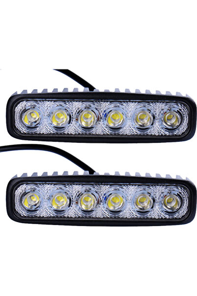 Morvena Picks 2 bucăți, proiectoare LED tip bandă cu 6 lămpi de 18W pentru ve...