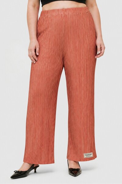 The Giving Movement Women Regular Fit Textured Wide Leg Pants, Dusty Pink