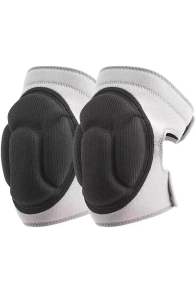 STARSTAR Grey Size M Sponge Sports Cycling Knee Brace Pair 43x20.5 cm