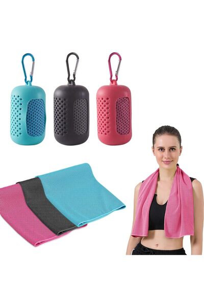STARSTAR Fitness towels, 3 - pack, made of microfiber, with portable silicone...